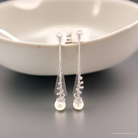 Akoya Pearl Earrings 14 KT Gold Certified $999 013431 - Picture 5 of 11